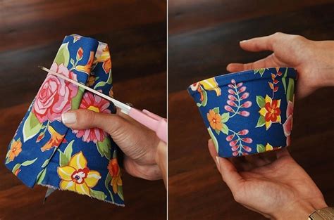So you bought classic terra cotta flower pots, but they all look the same. Decorating flower pots - An easy and colorful DIY idea with fabric
