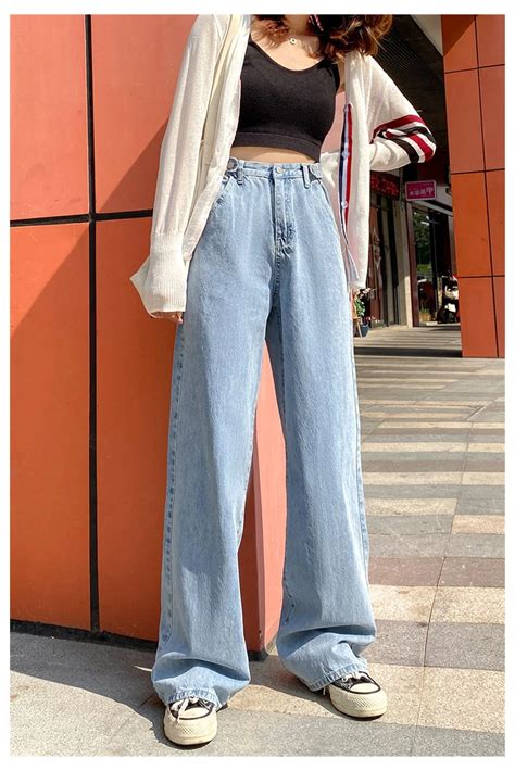 [women] high waist wide leg denim jeans pants [women] high waist wide leg denim jeans pants