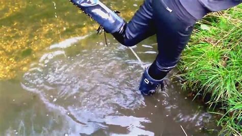 Teaser Flooding My Hunter Lapins High Heel Wellies In The Brook Youtube