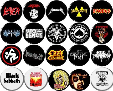 Heavy Metal 20 New 1 Inch 25mm Button Pin Badge Jewelry