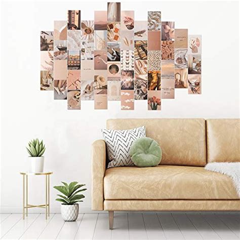 Cy2side 50pcs Beige Aesthetic Picture For Wall Collage 4×6 Boho