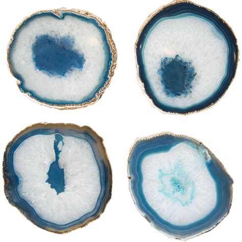 Agate Coasters Set Of 4 Teal High Fashion Home