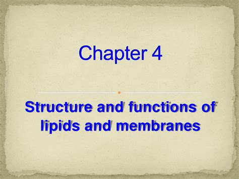 Solution Chapter 3 Structure And Functions Of Lipids And Membranes