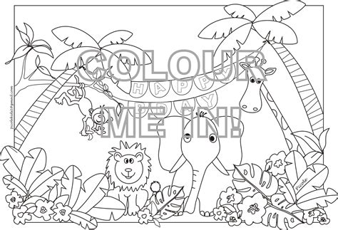 Items Similar To Jungle Animals Colouring Pagesheet On Etsy