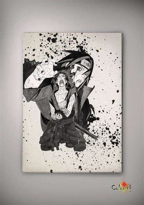 Naruto Shippuuden Uchiha Sasuke Watercolor Print Archival Print Art