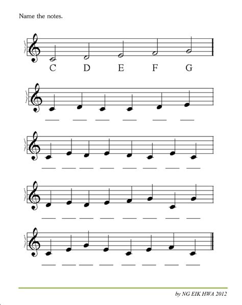 Music Theory Free Worksheets