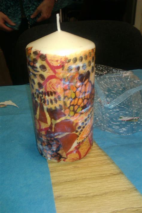 Decoupage Candle Decoupage Candles Creative Crafts Crafts Workshop