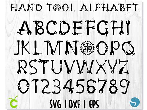 Tool Alphabet Svg Hand Tool Font Svg Creative Studio