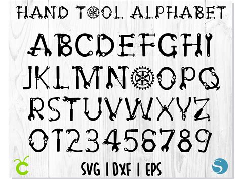 Learn how to identify a font online. Tool alphabet SVG, Hand Tool font SVG, | Creative Studio