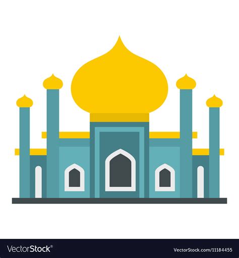 Muslim Mosque Icon Flat Style Royalty Free Vector Image