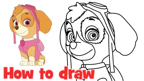 How To Draw Paw Patrol Characters Skye Step By Step Drawing Easy Youtube