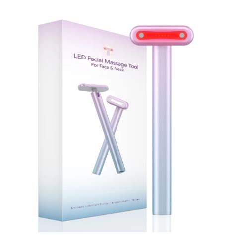 New 4 In 1 Facial Wand Led Red Light Therapy Facial Massage Tool Ems Face And Neck Massager Skin