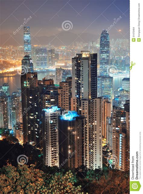 Hong Kong At Night Stock Photo Image Of City Light