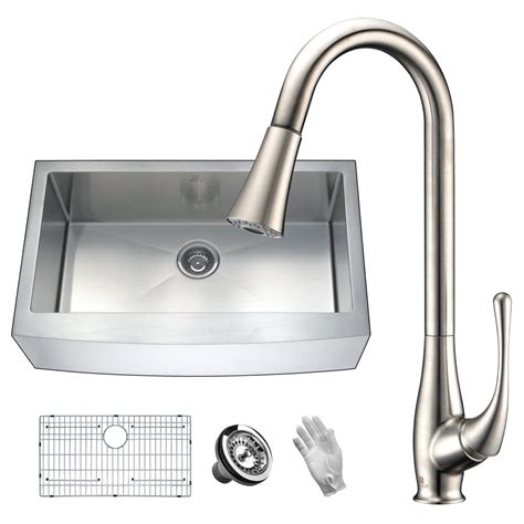 < image 1 of 1 >. ANZZI Elysian Farmhouse Stainless Steel 36 in. Single Bowl ...