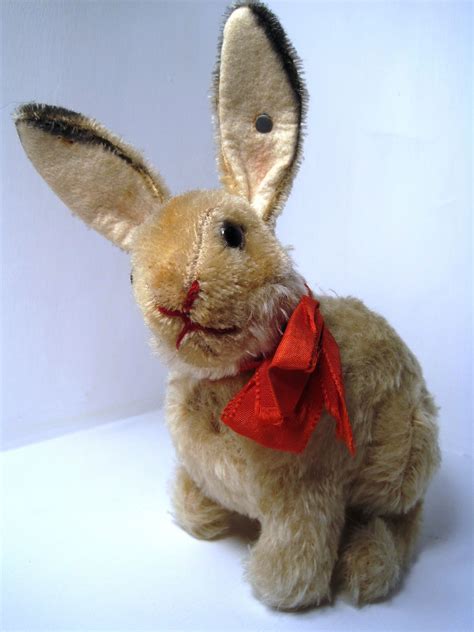 Vintage 1970s Rare Steiff Original German Stuffed Plush Toy Bunny