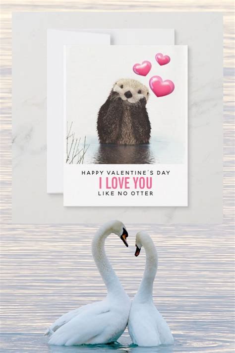 cute otter with hearts valentine s day holiday card zazzle valentines day holiday holiday