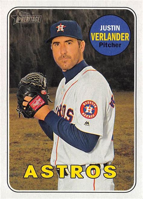 Justin Verlander Baseball Card Topps Heritage Houston Astros