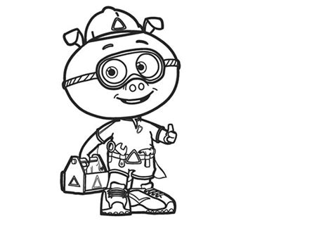 Awesome Alpha Pig In Superwhy Coloring Page Coloring Sky