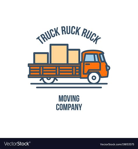 Truck With Cargo Moving Company Logo Royalty Free Vector