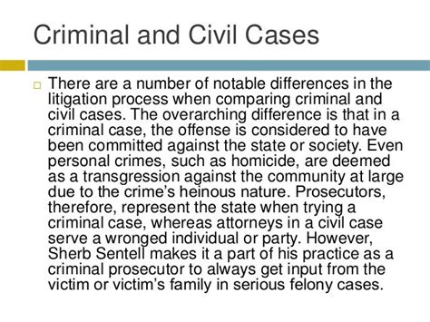 Differences Between Criminal And Civil Cases