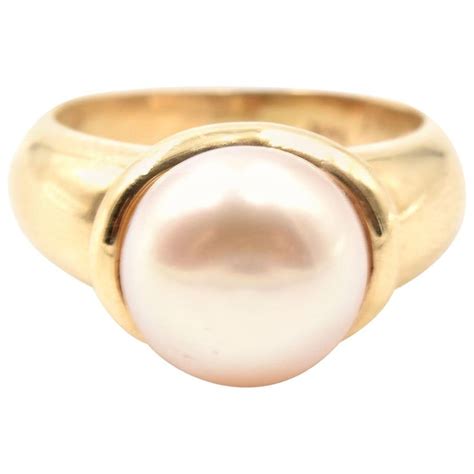 Mabe Pearl 14 Karat Yellow Gold Ring At 1stdibs