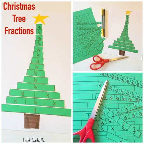 Christmas Tree Fractions Printable Activity Teach Beside Me