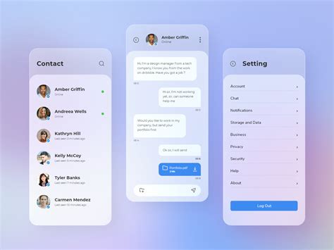Glassmorphism Simple Chat Design App Uplabs