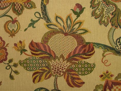 Jacobean Garden Gold Woven Tapestry Jacquard Curtain Upholstery Design