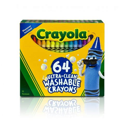 Crayola Ultra Clean Washable Crayons With Sharpener 64 Count Walmart