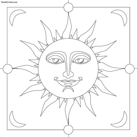Free Sun Embroidery Pattern Quilting