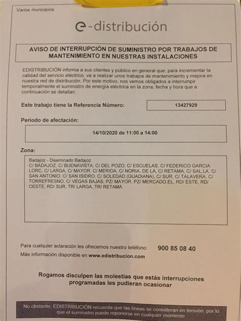 Nota Del Ayuntamiento De Guadiana Sobre El Corte De Suministro
