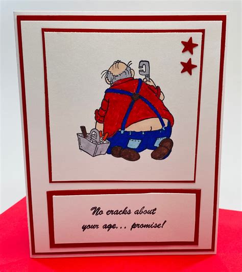 greeting card handmade mans butt crack birthday card etsy