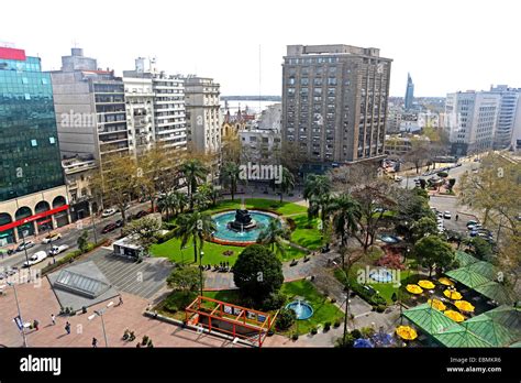 Aerial View On Plaza Fabini Montevideo Uruguay Stock Photo Alamy