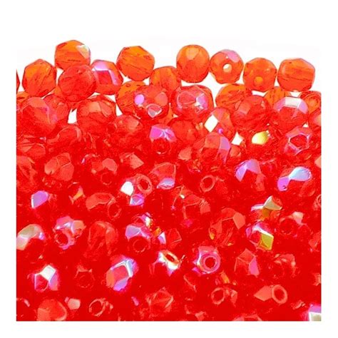 4mm Czech Faceted Round Glass Bead Hyacinth Ab The Bead Shop