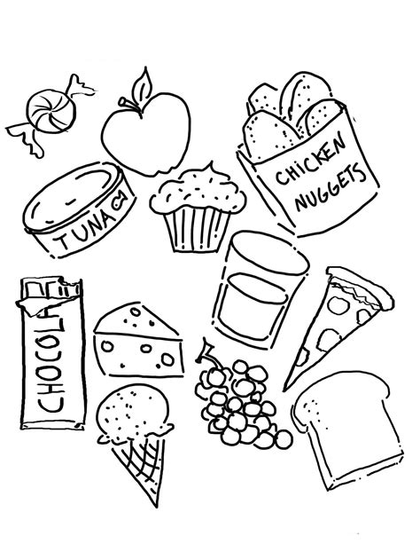 Dibujos De Alimentos Sanos Para Imprimir Y Colorear