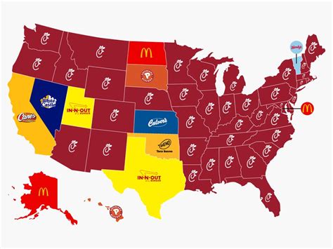 us map of favorite fast food chain by state page 6 o t lounge