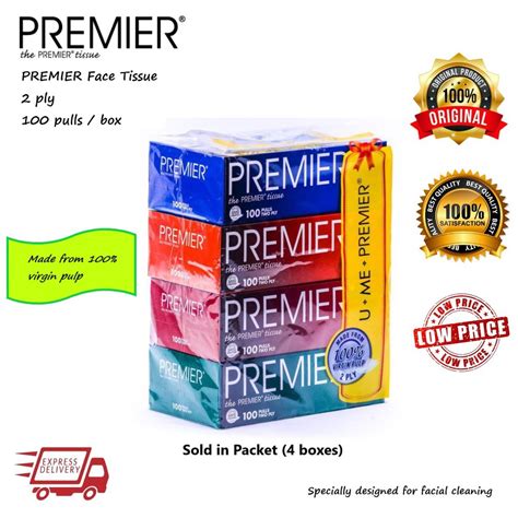Premier Tissue Pack Of 4 Boxes2ply X 100 Pulls Shopee Malaysia