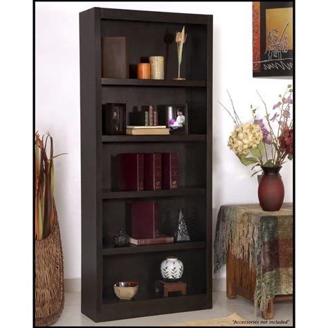 Concepts In Wood Midas Single Wide 5 Shelf Bookcase In Espresso Mi3072
