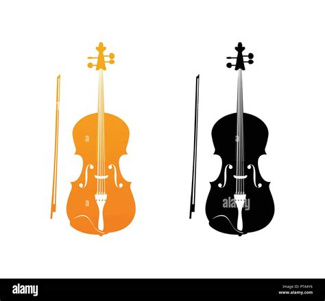 Iconos De Violín En Colores Negro Y Dorado Orquesta De Instrumentos