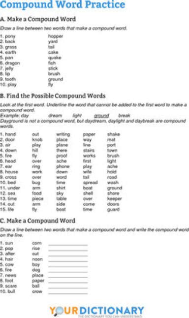 Compound Word Worksheet 1st Grade