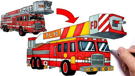 How To Draw A Fire Truck Simplified Drawing And Coloring Pages