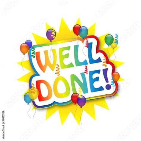 Well Done Card Congratulations Good Job Achievement Message Stock