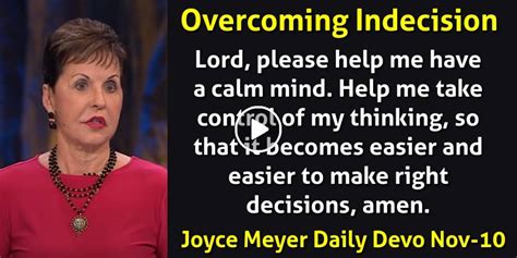 Joyce Meyer November Daily Devotional Overcoming Indecision