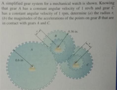 Solved A Simplified Gear System For A Mechanical Watch Is