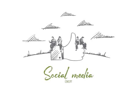 Social Media Concept Hand Drawn Isolated Vector Instagram Community