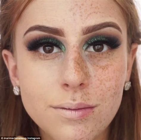 Talented Make Up Artist Completely Covers Her Freckles Using Products Daily Mail Online