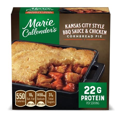 Its headquarters are in the marie callender's corporate support center in mission viejo, orange county, california. Marie Callender's Kansas City Style BBQ Sauce & Chicken Cornbread Pie, Frozen Meals, 11.5 oz ...