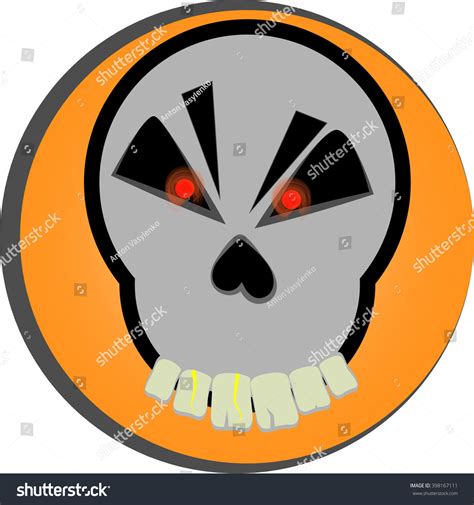 Cartoon Skull Vector Red Eyes Stock Vector Royalty Free 398167111