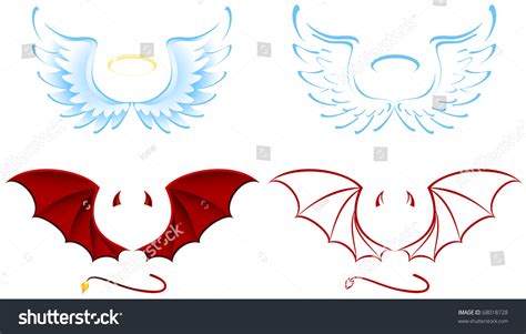 Angel And Devil Wings Illustration 68018728 Shutterstock