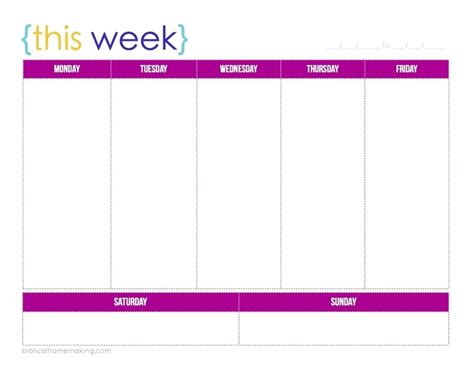 Printable as a whole or week by week as needed. Schedule Template Printable One Week Calendar E2 80 93 ...